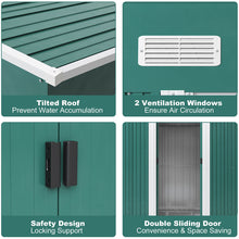 Load image into Gallery viewer, 4x6FT Metal Garden Storage Shed