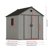 Load image into Gallery viewer, 8x8 FT Storage Shed with Base & Lock