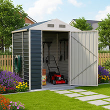 Load image into Gallery viewer, 6x4 FT Metal Apex Roof Garden Tool Storage Shed