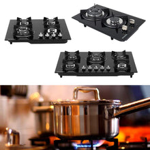 Load image into Gallery viewer, Black Tempered Glass 2/4-Burner Gas Cooktop Gas Cooktops Living and Home
