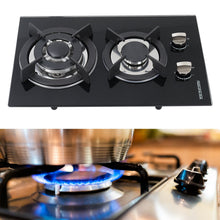 Load image into Gallery viewer, Black Tempered Glass 2/4-Burner Gas Cooktop Gas Cooktops Living and Home 51cm W x 30cm D