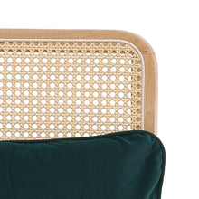 Load image into Gallery viewer, Green Upholstered Rattan Back Armchair with Metal Legs Lounge Chairs Living and Home