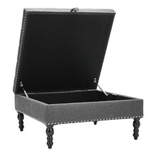 Load image into Gallery viewer, Square Linen Tufted Upholstered Ottoman with Storage Storage Footstools & Benches Living and Home