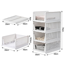 Load image into Gallery viewer, Set of 4 Stackable PP Pull-Out Wardrobe Organiser Drawers