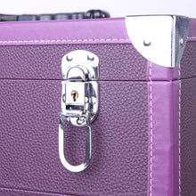 Load image into Gallery viewer, 2 Drawers Portable Lockable Cosmetic Makeup Travel Case Black/Purple Makeup Organizers Living and Home