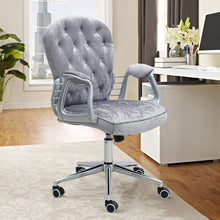 Load image into Gallery viewer, Celestial Gray Office Chair with Velvet Upholstery and Chrome Base Living and Home