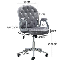 Load image into Gallery viewer, Celestial Gray Office Chair with Velvet Upholstery and Chrome Base Living and Home