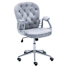 Load image into Gallery viewer, Celestial Gray Office Chair with Velvet Upholstery and Chrome Base Living and Home