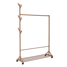 Load image into Gallery viewer, Bamboo Garment Hat Rack with Wheels