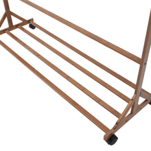 Load image into Gallery viewer, Bamboo Garment Hat Rack with Wheels