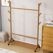 Load image into Gallery viewer, Bamboo Garment Hat Rack with Wheels Living and Home