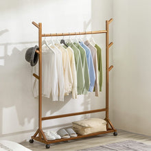 Load image into Gallery viewer, Bamboo Garment Hat Rack with Wheels Living and Home