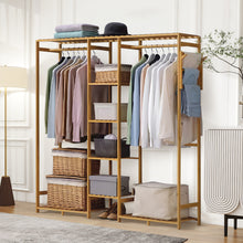 Load image into Gallery viewer, Wooden Clothes Rack with Side Hooks