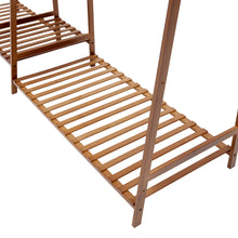 Load image into Gallery viewer, Trapezoid Bamboo Garment Rack with Tiered Storage Shelves