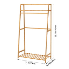 Load image into Gallery viewer, Wooden Clothes Rack with Shelves Living and Home