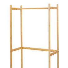 Load image into Gallery viewer, Freestanding Wooden Clothes Rack with Cabinet