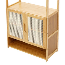 Load image into Gallery viewer, Freestanding Wooden Clothes Rack with Cabinet