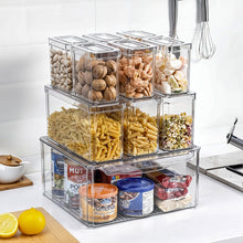Load image into Gallery viewer, Set of 10 Stackable Clear Fridge Organisers Storage Boxes