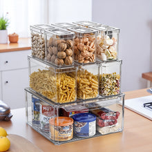 Load image into Gallery viewer, Set of 10 Stackable Clear Fridge Organisers Storage Boxes
