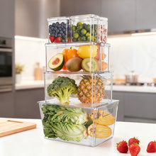 Load image into Gallery viewer, Stackable Clear Fridge Organisers Storage Boxes