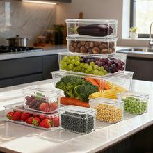 Load image into Gallery viewer, Stackable Clear Fridge Organisers Storage Boxes