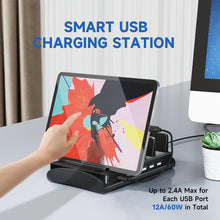 Load image into Gallery viewer, 60W 6-Port USB Charging Station for All Devices with 6 Cables