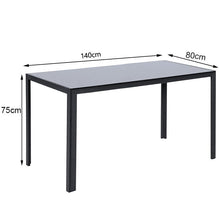 Load image into Gallery viewer, Simplicity Modern Black Glass Dining Table with Metal Legs Dining Tables Living and Home