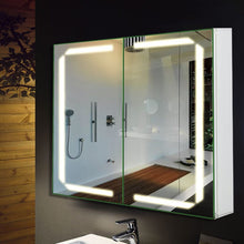 Load image into Gallery viewer, Double Door Smart LED Bathroom Mirror Cabinet with Anti Fog Bathroom Mirror Cabinets Living and Home