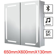 Load image into Gallery viewer, Double Door Smart LED Bathroom Mirror Cabinet with Anti Fog Bathroom Mirror Cabinets Living and Home
