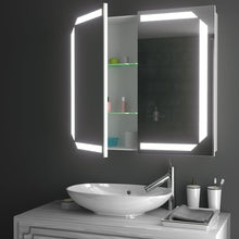 Load image into Gallery viewer, Double Door Smart LED Bathroom Mirror Cabinet with Anti Fog Bathroom Mirror Cabinets Living and Home