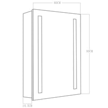 Load image into Gallery viewer, 80cm Height LED Bathroom Mirror Cabinet with Shelves Socket Bathroom Mirror Cabinets Living and Home