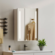 Load image into Gallery viewer, 80cm Height LED Bathroom Mirror Cabinet with Shelves Socket Bathroom Mirror Cabinets Living and Home