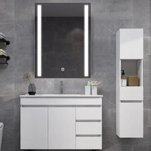 Load image into Gallery viewer, 80cm Height LED Bathroom Mirror Cabinet with Shelves Socket Bathroom Mirror Cabinets Living and Home