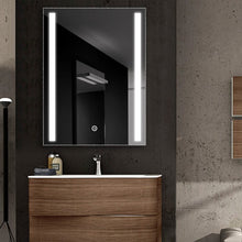 Load image into Gallery viewer, 80cm Height LED Bathroom Mirror Cabinet with Shelves Socket Bathroom Mirror Cabinets Living and Home