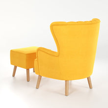 Load image into Gallery viewer, Occasion Faux Wool Wingback Chair Padded Armchair and Footstool Wingback Chairs Living and Home