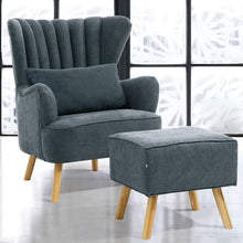 Load image into Gallery viewer, Occasion Wingback Armchair And Footstool