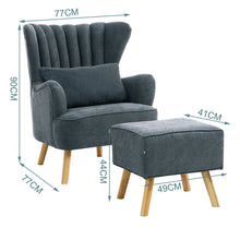 Load image into Gallery viewer, Occasion Wingback Armchair And Footstool