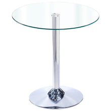 Load image into Gallery viewer, Small Round Clear Glass Top Dining Table with Pedestal Base Dining Tables Living and Home