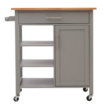 Load image into Gallery viewer, 92cm H Grey Kitchen Storage Trolley with 360 degrees Locking Wheels Kitchen Trolleys Living and Home