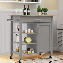 Load image into Gallery viewer, 92cm H Grey Kitchen Storage Trolley with 360 degrees Locking Wheels Kitchen Trolleys Living and Home