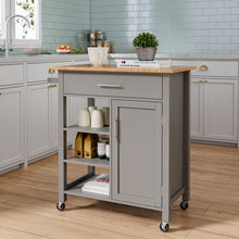 Load image into Gallery viewer, 92cm H Grey Kitchen Storage Trolley with 360 degrees Locking Wheels Kitchen Trolleys Living and Home