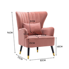 Load image into Gallery viewer, Comfortable Velvet Wingback Armchair with Cushion Wingback Chairs Living and Home