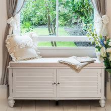 Load image into Gallery viewer, 120cm Wide Wooden Shutter Door Shoe Cabinet Storage Bench Storage Footstools & Benches Living and Home