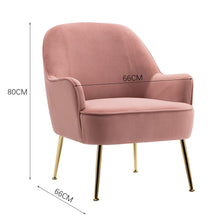 Load image into Gallery viewer, Leisure Velvet Armchair with Gold-plated Metal Legs Other Occasional Chairs Living and Home