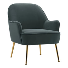 Load image into Gallery viewer, Leisure Velvet Armchair with Gold-plated Metal Legs Other Occasional Chairs Living and Home Dark Grey