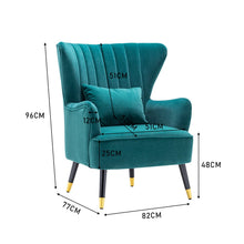 Load image into Gallery viewer, Comfortable Velvet Wingback Armchair with Cushion Wingback Chairs Living and Home