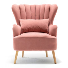 Load image into Gallery viewer, Occasion Frosted Velvet Wingback Armchair and Footstool Wingback Chairs Living and Home