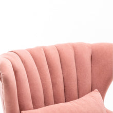Load image into Gallery viewer, Occasion Frosted Velvet Wingback Armchair and Footstool Wingback Chairs Living and Home