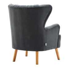 Load image into Gallery viewer, Occasion Frosted Velvet Wingback Armchair and Footstool Wingback Chairs Living and Home
