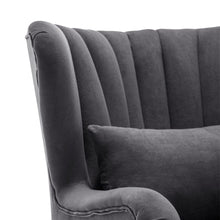 Load image into Gallery viewer, Occasion Frosted Velvet Wingback Armchair and Footstool Wingback Chairs Living and Home